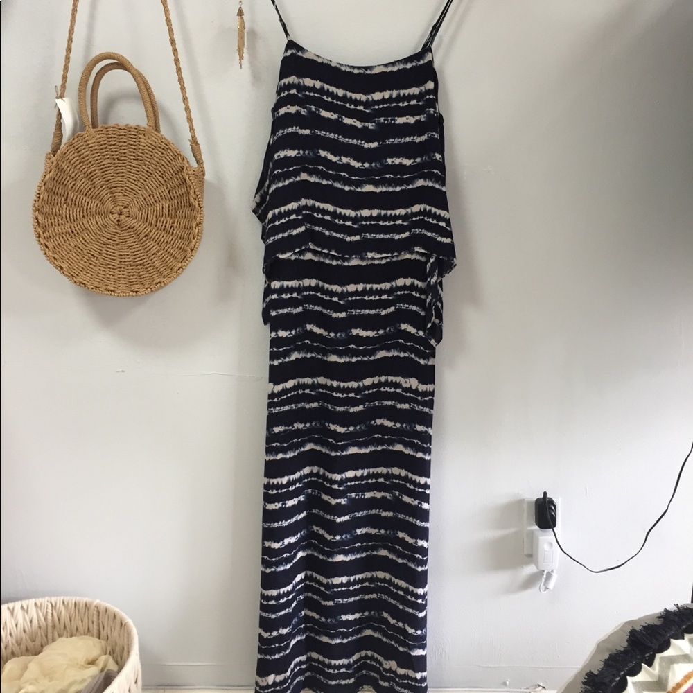 Navy blue tie dye maxi dress